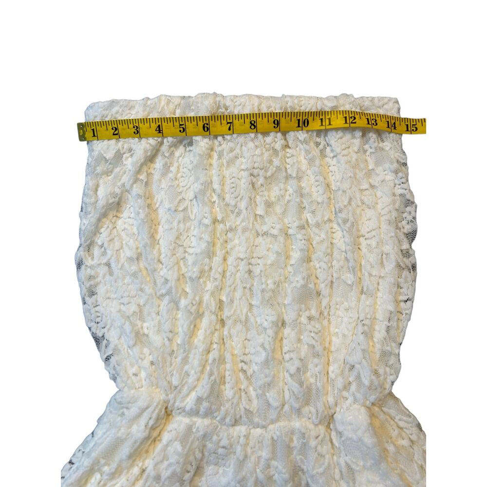 Ariella White Lace Strapless Romper - Size Small - Picture 4 of 11